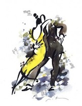 Коллекция акварелей знаменитого питерского художника Миши Ленна «Танго» была представлена в Лувре