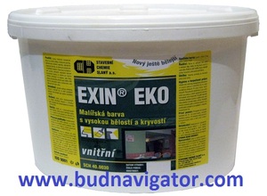 Износостойкая  малярная краска с повышенной белизной EXIN EKO,  чешского производства.