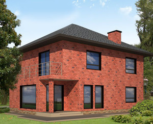 Вентилируемый фасад в стиле клинкерного кирпича.