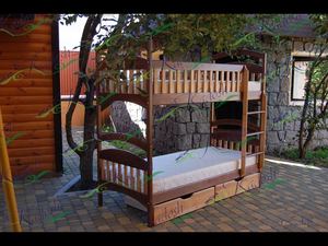 Детские двухъярусные кровати из массива дерева по доступным ценам от изготовителя