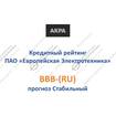 Агентство АКРА повысило кредитный рейтинг ПАО «Европейская Электротехника» до инвестиционного уровня BBB-(RU),  со стабильным прогнозом